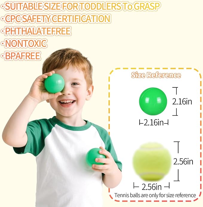 Ball Pit Balls for Kids, Plastic Refill 2.2 Inch Balls, 100 Pack, Bright Colors, Phthalate and BPA Free, Includes a Reusable Storage Bag with Zipper