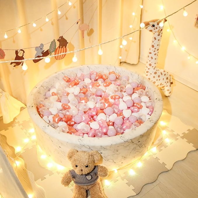 Star Ball Pit Balls for Toddlers- 200 Pcs Crush Proof Plastic Toy Balls for Toddler Ballpit, Ball Pits Play Tent, Baby Pool Water Toys, Christmas Party Decoration, Photo Props