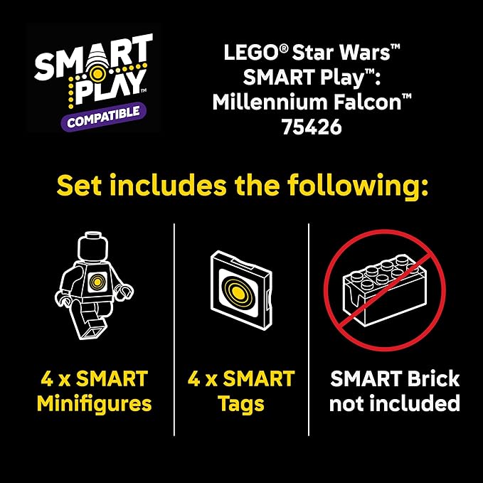 LEGO Star Wars SMART Play: Millennium Falcon Starship Building Toy for Kids - Compatible Set with 4 SMART Tags and 4 Minifigures - Gift for Boys, Girls and Fans Ages 9+ - 75426