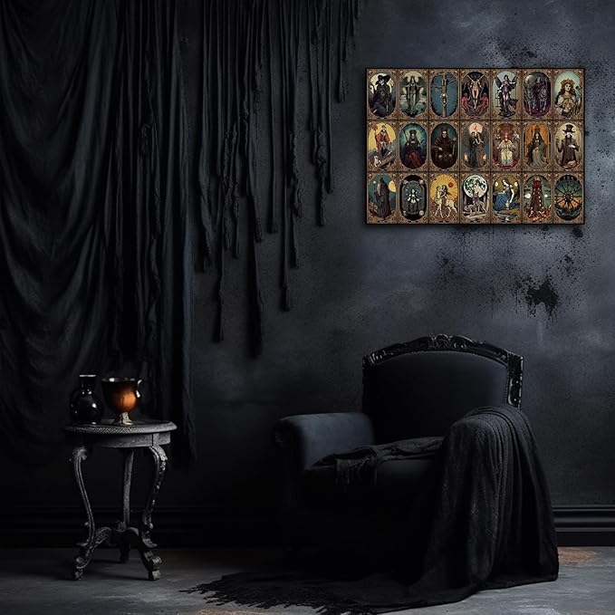 Horror Tarot Cards Puzzles for Adults 1000 Pieces and up, PICKFORU Halloween Puzzle as Horror Present, Scary Skull Puzzle as Home Decor