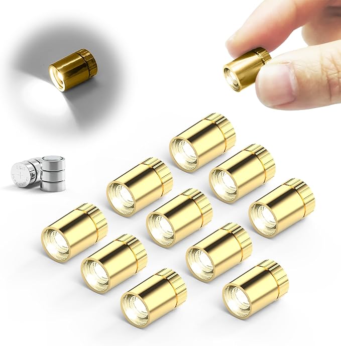 SUZEYAR 10 pcs Miniature Led Lights,Tiny Lights for Hand Craft/DIY,Miniature Lights Battery Powered, Dollhouse Light,Mini Lights for Toy Brick Building Blocks- 10 Pack (CoolWhite)