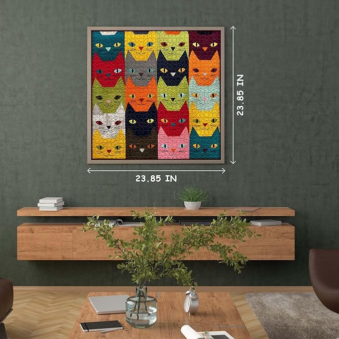 PICKFORU Cat Puzzles for Adults 1000 Pieces,Colorful Funny Kitty Animal Art, Cute Kitten Challenge Jigsaw Puzzle