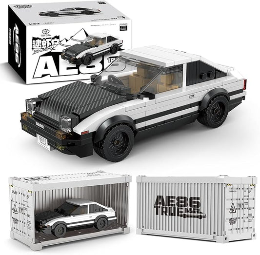 TOYOTA AE86 Trueno Building Car Sets with Display Container,TOYOTA Officially Licensed, Compatible with Speed Champions, Collectible Racing Car Building Toys for Adults and Kids Boys Ages 8-16(327PCS)