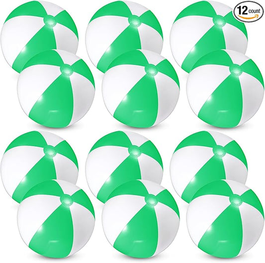 12 Pcs 16'' Beach Ball PVC Inflatable Ball Bulk Blow up Pool Balls for Swimming Pool Summer Hawaiian Tropical Theme Party Favors Decorations Favors Supplies
