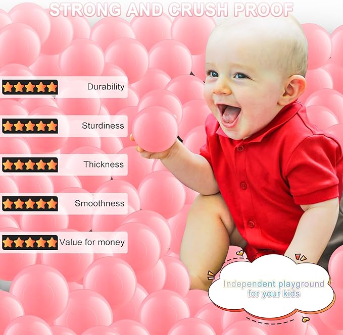 Clear Ball Pit Balls - Crush Proof Plastic Toy Balls for Boys and Girls