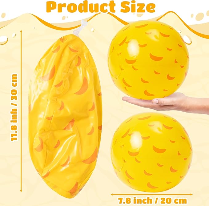 12 Pack Beach Ball Set, Reusable Colorful Inflatable Ball with Vacuum Storage Bag for Pool Party, Beach Games