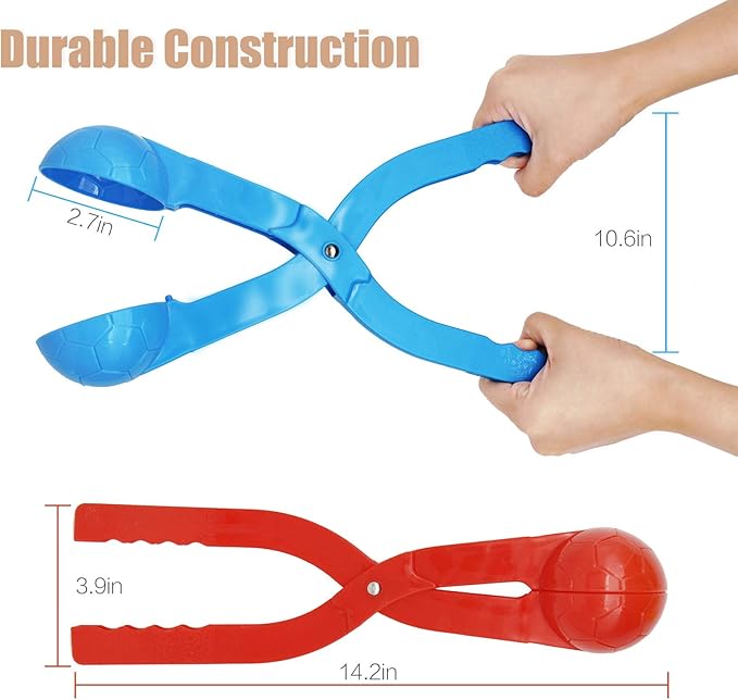 Snow Toys, Snowball Maker 4 Pack Snow Ball Shaper Molds Toys for Kids Snow Ball Fights Tool Kids Winter Toys Snow Ball Clip Snow Games for Outdoor
