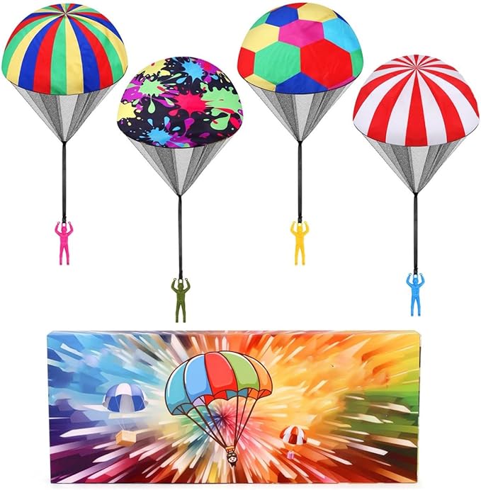 Parachute Toy for Kids, Outdoor Toys Flying Parachute Men, Inside & Outside Toys for or 3 4 5 6 7 8 9 10 11 12 Year Old, Easter Basket Stuffers for Kids Idea 2026 Unique Boys Party Favors