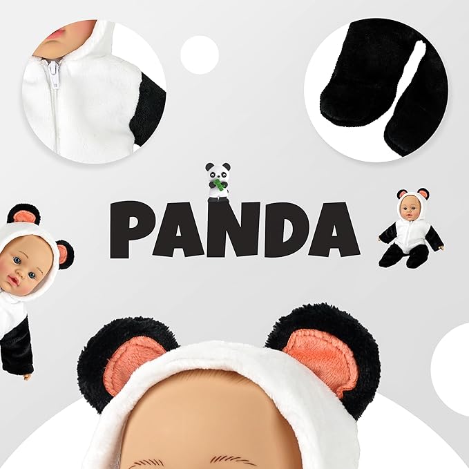 SMILESSKIDDO 6 Set Dolls Clothes Outfits Jumpsuits for 10 to 14 Inch New Born Babydoll, Animal Styling Baby Doll Clothes and Accessories for 10 12 14 Inch