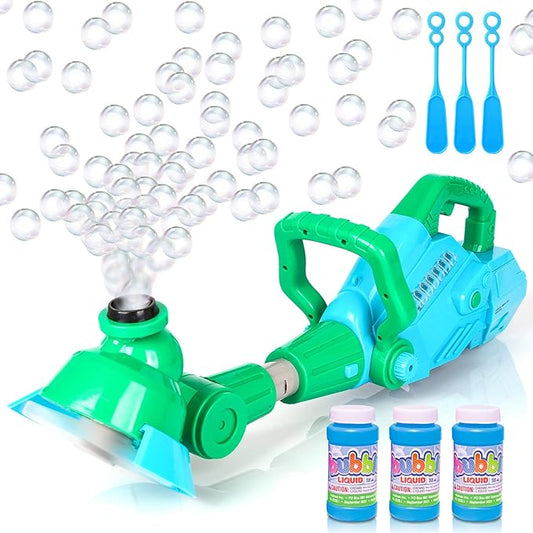 Weed Wacker Bubble Machine for Kids - Electronic Weed Eater Toy with Bubble Solution Included, Grass Trimmer Toy with Lights & Sounds, Outdoor Bubble Toy Gifts for Toddlers 3 4 5