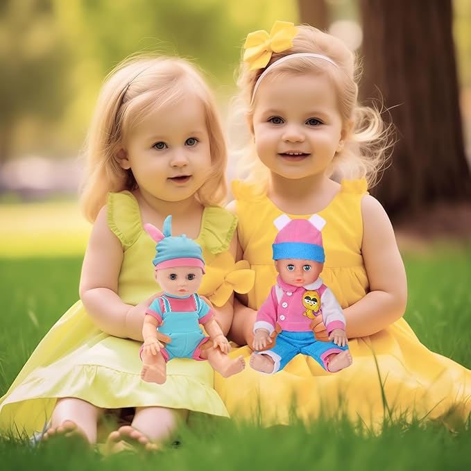 ARTST Doll Clothes,12 inch Baby Doll Clothes 6 Sets Include 5 Caps fit for 10 /11 /12 inch Baby