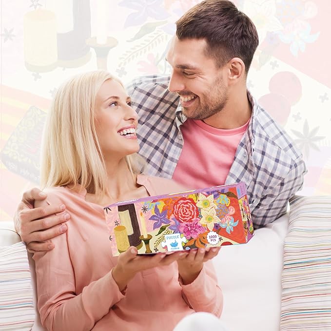 MOMIBOOK 1000 Piece Puzzle for Adults Jigsaw Puzzles of Tipsy Reverie, Twinkle Laminate Painting Image Challenging Hard Impossible Puzzle Unique Funny Party Christmas Birthday Gifts