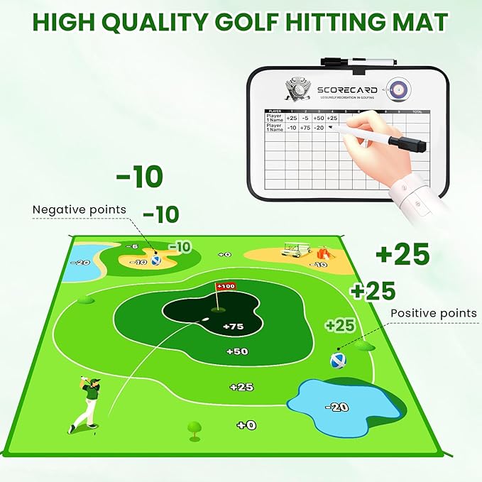 Battle Golf Game Chipping Practice Mat, Perfect for Chipping and Swing Training, Backyard Games Golf Hitting Mat, Ideal for Golf Parties and Fun Activities