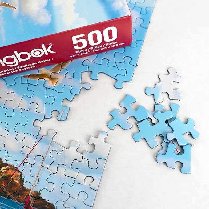 Springbok's Coastal Illumination 500 Piece Jigsaw Puzzle for Adults Features an Idealic Costal Retreat - Made in The USA