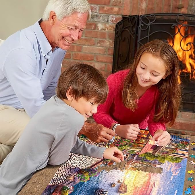 Jigsaw Puzzles for Adults 1000 Pieces, Interlock Perfectly No Dust, Impossible Difficult Hard Fun 1000 Piece Jigsaw Puzzles for Adults-1:1 Poster-Streets Scene