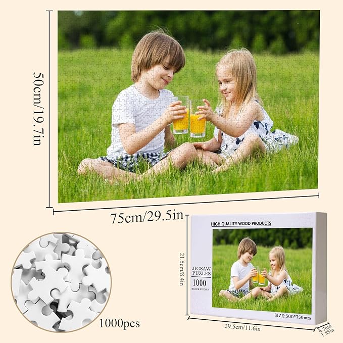 Custom Puzzle from Photos 200/300/500/1000 Pieces Personalized Puzzles for Family, Wedding, Chrisrmas, Gifts