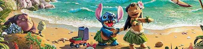 Ceaco - Thomas Kinkade Disney Lilo & Stitch 1000 Piece Jigsaw Puzzle, Premium Recycled Board, Made in USA, Includes Full-Color Poster, 26.75 x 19.75 in