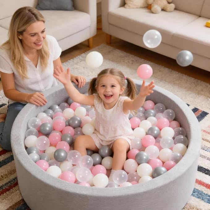 STARBOLO Ball Pit Balls for Toddlers Pack of 100 200 500 - BPA&Phthalate Free Non-Toxic Crush Proof Soft Plastic Balls for 1-5Years Old Toddlers Girl Kids Birthday Pool Playpen Tent Party