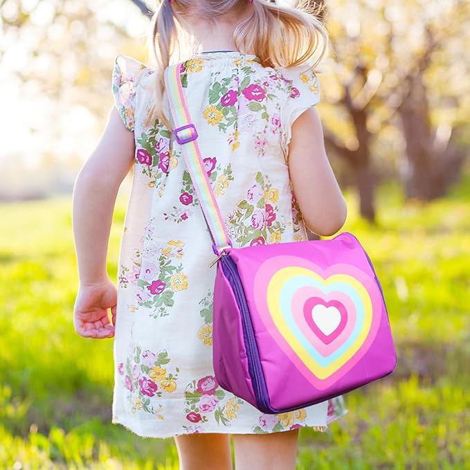 Ecore Fun 18 Inch Doll Clothes and Accessories, Bedding Accessories (8pcs) - Multi-Functional Sling Bag(Unfold Into A Bed), Pajamas, Slippers, Pillow, Blanket, Toy Rabbit, Hairband