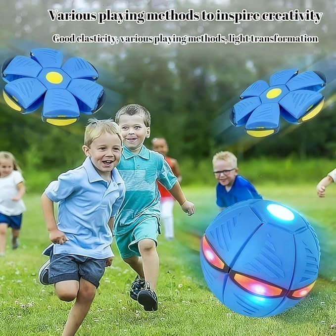 Magic Bouncing Ball, Magic Bouncing Ball with 6 Light, Dual Form Freely Switchable, Parent-Child Interaction Suitable for Indoor & Outdoor Use (Light Blue)