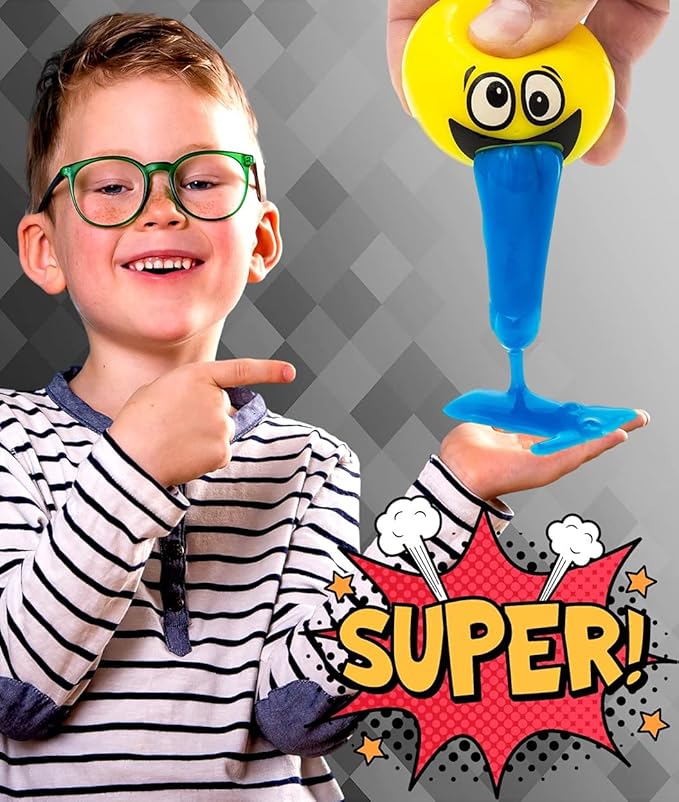 JA-RU Barf Slime Toy Squishy Stress Balls for Kids (4 Fidget Ball Assorted) Throw Up Vomit Slime Balls. Anti Stress Squeeze Toy. Funny Pranks Party Favors Easter Egg Fillers. 5299-4p