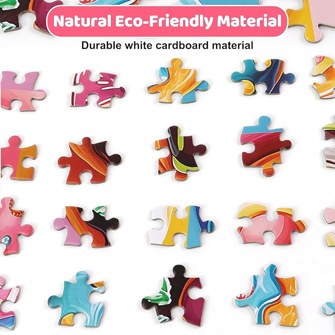 500 Piece Jigsaw Puzzle for Adults and Families - Colorful Donuts Pieces - Challenging Puzzle for Game Nights Holiday Family Party Decoration