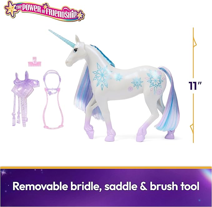 Unicorn Academy, Power of Friendship Glacier with Translucent Saddle & Bridle, 11”, Dolls & Unicorn Toys for Girls Ages 4 and up