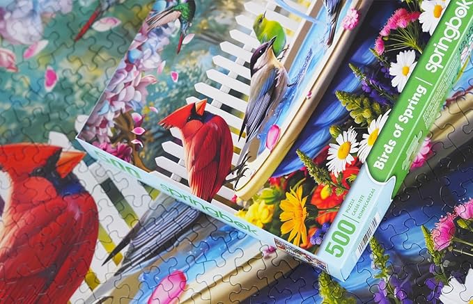 Springbok Birds of Spring 500 Piece Puzzle for Adults - Features North American Wildbirds