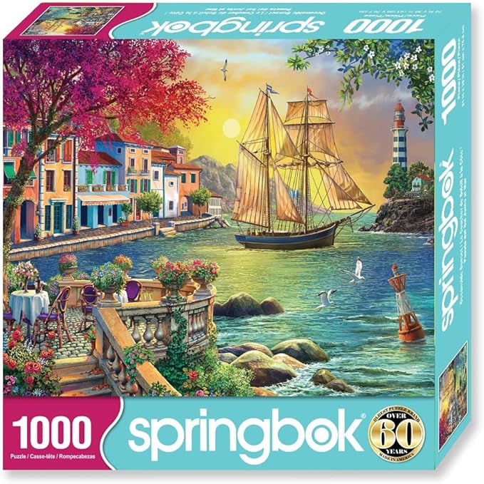 Springbok Oceanside Sunset 1000 Piece Jigsaw Puzzle for Adults - Unique Cut Pieces - Made in USA