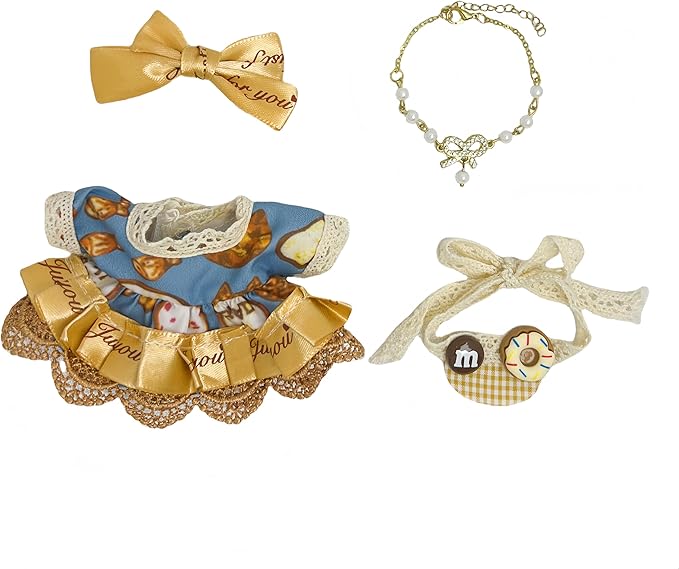 Used for Labubu Doll Outfit Clothes Designer Set,Compatible with Labubu Clothe Accessories for Doll (Bow donut-0425)