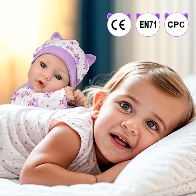 Aori Reborn Baby Dolls- 18'' Realistic Newborn Baby Doll with Feeding Set & Birth Certificate - Lifelike Real Life Baby Dolls for Role Play, Gift for Kids Ages 3+, Pre-Parents, Grand-Parents
