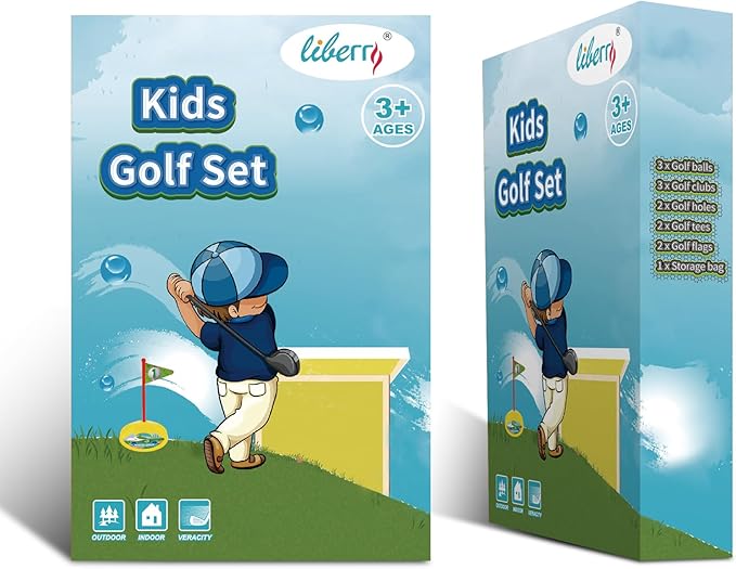 Liberry Toddler Golf Set, Retractable Toy Golf Clubs for Kids Ages 2 3 4 5, Indoor and Outdoor Sports Games Birthday Gift for Boys Girls