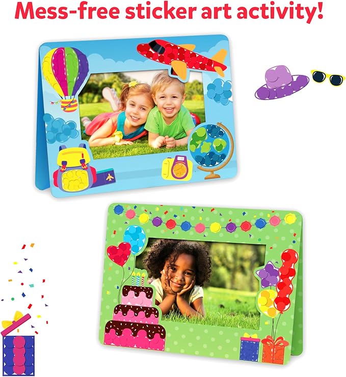 Skillmatics Dot It Sticker Art - Photo Frames, Mess-Free Fun for Kids, 500+ Stickers, Craft Kits, DIY Scrapbooking Activity, Travel Toys, Gifts for Boys & Girls Ages 3, 4, 5, 6, 7