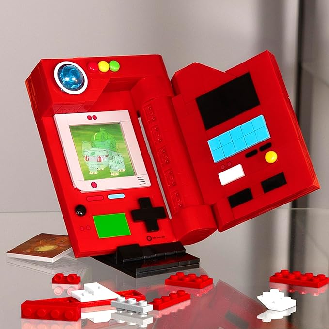 MEGA Pokémon Building Toys Set, Kanto Region Pokédex with 322 Pieces, Light and 5 Lenticular Cards, for Kids or Adult Collectible