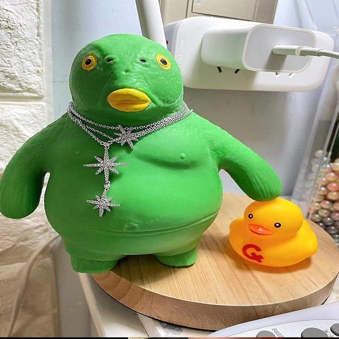 Squishy Sand Toys, Green Head Fish Toys, Stretch Stress Relief Toy, Novelty TikTok Squeeze Toys, Funny Memory Sand Sensory Stress Toy for Anxiety Women Men Kids (Big)