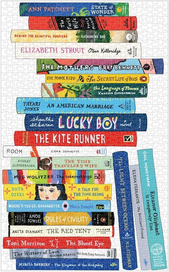 Galison 1000 Piece Bibliophile Book Club Darlings Jigsaw Puzzle for Adults, Adult and Family Puzzle with Illustrated Artwork of Famous Books (0735358451)