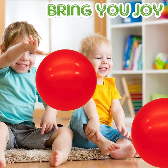 6 Pcs Playground Balls for Kids, 9 Inch Inflatable Bouncy Balls with Pump for Kickball, Dodgeballs, Indoor Outdoor Play Balls