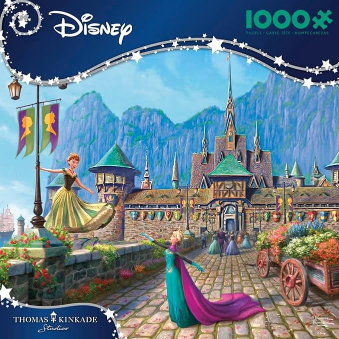 Ceaco Frozen Celebration in ARENDALLE 1000 PC Puzzle - Colorful Puzzle for Adults – Precision-Cut Pieces, Beautiful Artwork, and Hours of Relaxing Fun