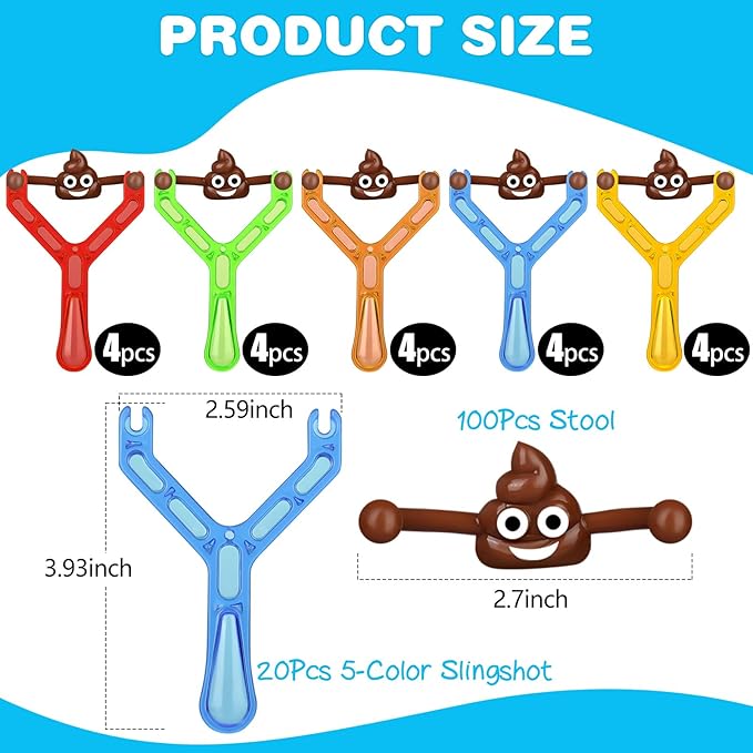 KXCOFTXI 120 Pcs Finger Slingshot Novelty Toys, Toy Poop for Halloween, Fake Poop for Novelty Toys and Amusements, Halloween Poops Rubber Spoof Toy for School Party, Friends Gathering