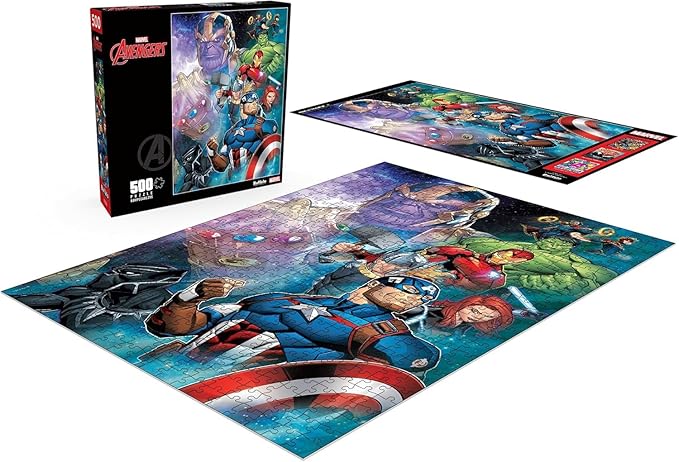 Buffalo Games - Marvel - Thanos vs. The Avengers - 500 Piece Jigsaw Puzzle for Adults -Challenging Puzzle Perfect for Game Nights - Finished Size is 21.25 x 15.00