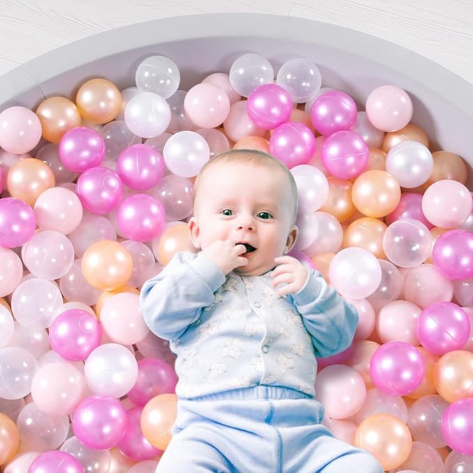 STARBOLO Ball Pit Balls for Toddlers Pack of 100 200 500 - BPA&Phthalate Free Non-Toxic Crush Proof Soft Plastic Balls for 1-5Years Old Toddlers Girl Kids Birthday Pool Playpen Tent Party