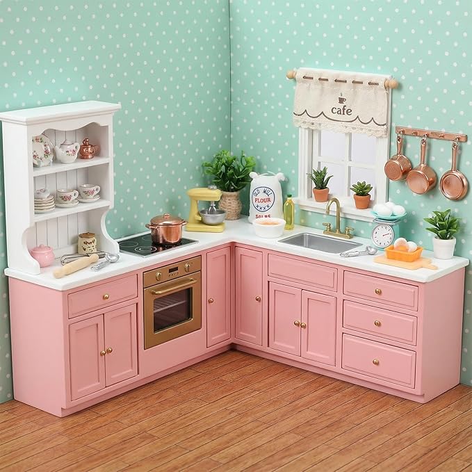 15PCS Miniature Dollhouse Kitchen Accessories,1 12 Scale Mini Stuff with Stand Mixer, Kitchen Scale, Flour, Rolling Pin and Others,Mini Dollhouse Accessories