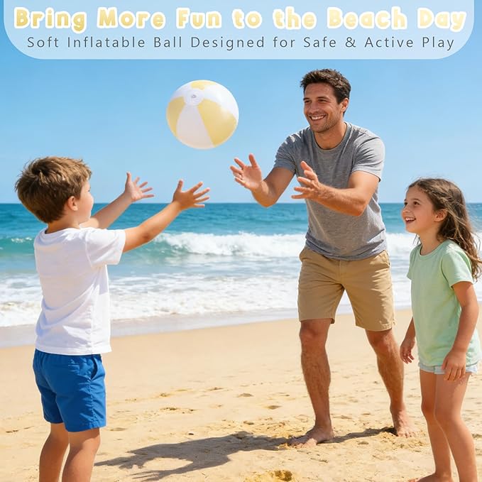 4 Pcs 16 Inch Inflatable Beach Balls Bulk Large Pastel Inflatable Decorated Ball Party Ornaments for Summer Swimming Pool Party Birthday Favors