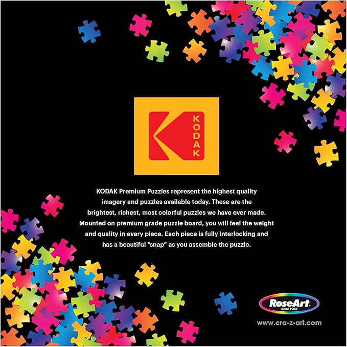 RoseArt - Kodak Premium - 1000 Piece Jigsaw Puzzle for Adults– Lakeside Resort – Peaceful Waterfront Hotel & Boats Scene – Bright, Detailed Artwork – 26.625 x 19.25 Inches