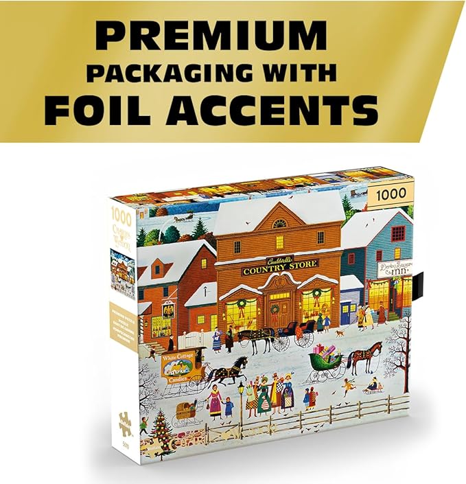 Buffalo Games – Cauldwell's Country Store - 1000 Piece Jigsaw Puzzle - Premium Gold Collection Giftable Puzzle for Adults – Precision-Cut Pieces, Beautiful Artwork