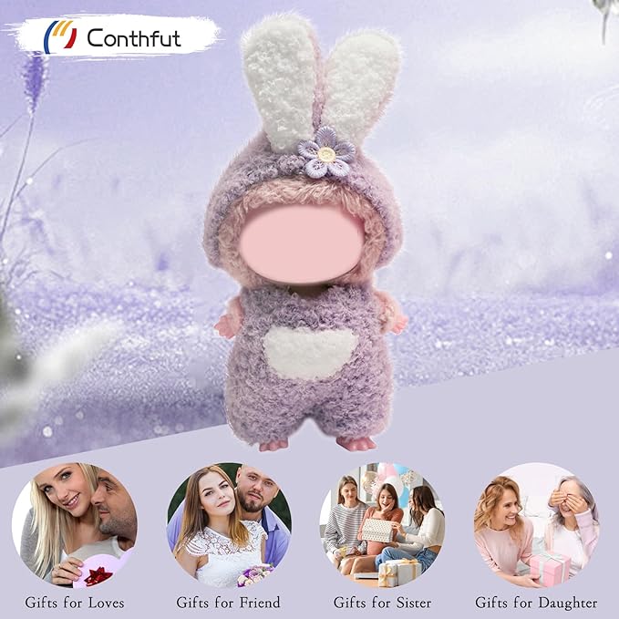 17cm Doll Clothes for Doll, Clothes for Dolls Outfit, Accessories for Dolls Clothes, Cute Clothes Set for Doll,No Doll Included(Purple)