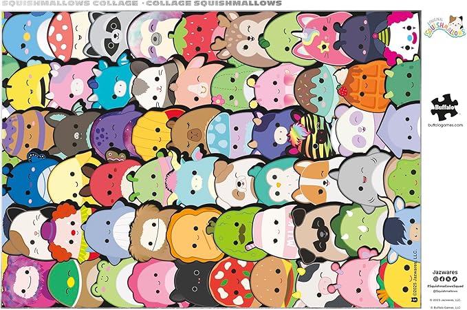 Buffalo Games – Squishmallows - 500 Piece Silver Select Jigsaw Puzzle - Colorful Puzzles for Adults – Precision-Cut Pieces, Beautiful Artwork, and Hours of Relaxing Fun