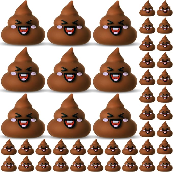 30 Pcs Tiny Poop Figurine Mini Expression Poo Statue Small Fake Poo Figures Poop for Gift Bag and Halloween Egg Fillers Hide and Seek Props Party Supplies Gifts (Brown)