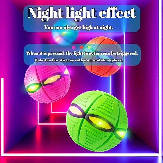 Magic Bouncing Ball, Magic Bouncing Ball with 6 Light, Dual Form Freely Switchable, Parent-Child Interaction Suitable for Indoor & Outdoor Use (Pink)