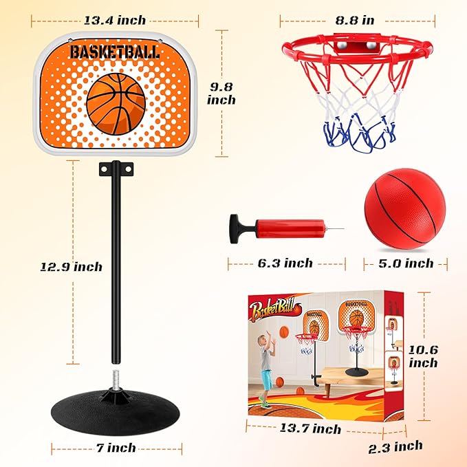 Indoor Basketball Hoop,Mini Tabletop Basketball Hoop Set with Two Balls, Mini Hoops for Desk Table Bed Office Bedroom Basketball Toys for Kids and Adults